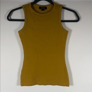 Saint + Sofia Yellow Ribbed Tank Top